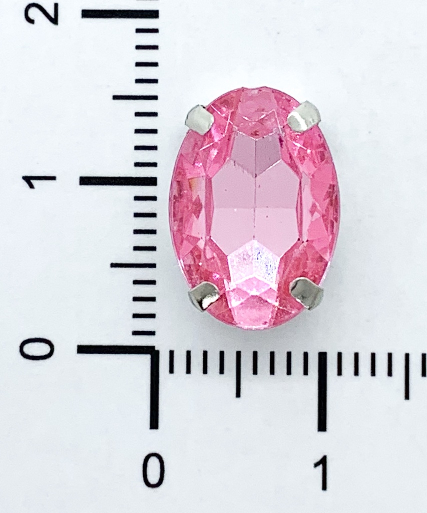 Gema engarzada oval fucsia brillante 10x14 mm x 25un.