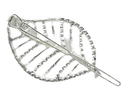 Hebilla p/pelo c/strass hoja plateada