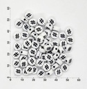 Hashtag # plano 7mm blanco c/negro