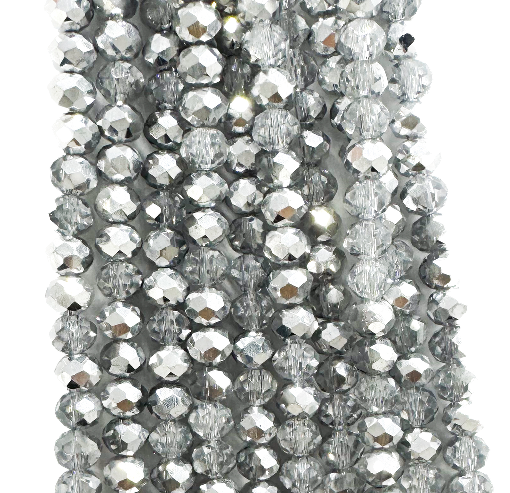 Cristal de roca 4mm plata bicolor