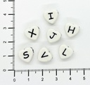 Plástico letras corazón blanco c/negro 10mm x 10gr.