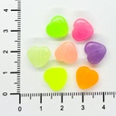 Corazones luminosos fluorescentes multicolor 10mm x 10gr.
