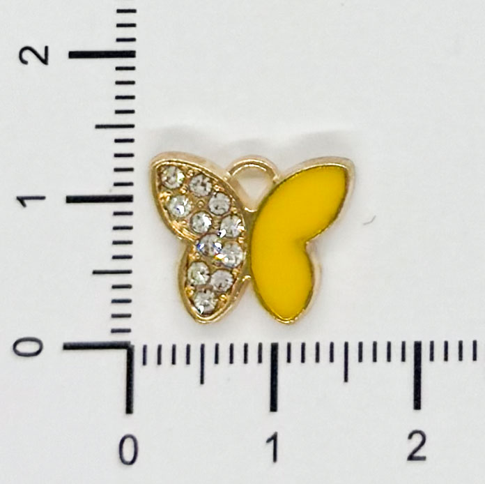 Dije fundición mariposa c/strass x 1 un.