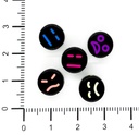 Plástico caritas negro c/multicolor 10mm x 10gr