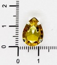 Gema engarzada gota dorado brillo 10x14mm x 10un.