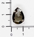 Gema engarzada gota dorado brillo 10x14mm x 10un.
