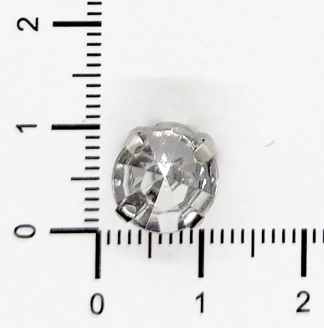 Gema engarzada plata redonda plata 10mm x 20un.