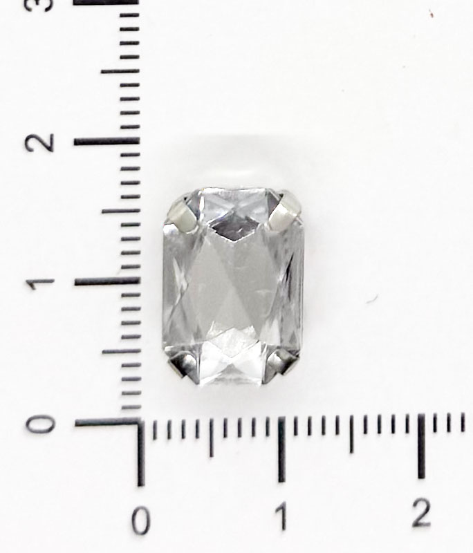 Gema engarzada plata rectangular 8x10 mm x 25un.