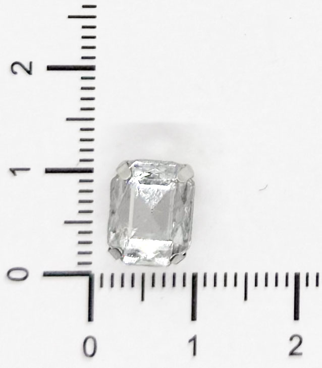 Gema engarzada plata rectangular 6x8 mm x 50 U