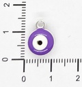 Dije ojo turco esmaltado lila 10mm x 2 un.