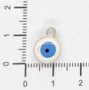 Dije ojo turco esmaltado lila 10mm x 2 un.