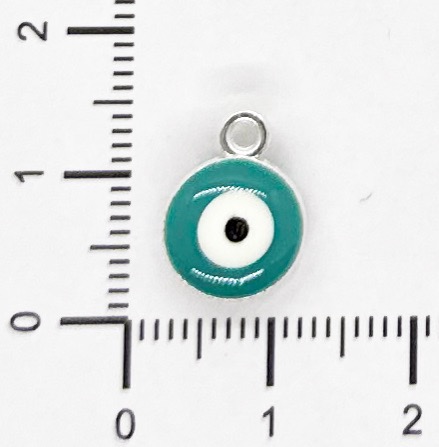 Dije ojo turco esmaltado lila 10mm x 2 un.