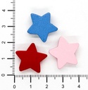 Estrellas de madera colores surtidos 18mm x 10 un.
