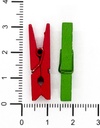 Broches de madera 30mm multicolor x 10un.
