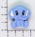 Dije silicona pasante No-Tox Elefante celeste x 1 un.