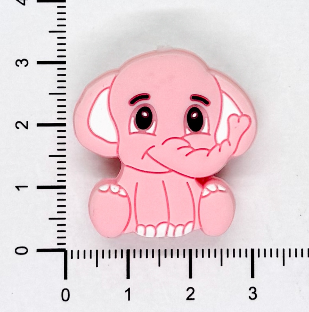 Dije silicona pasante No-Tox Elefante rosa x 1 un.