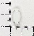 Gema engarzada navette blanco opaco 7x15mm x 10un.