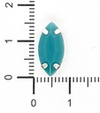 Gema engarzada navette turquesa opaco 7x15mm x 10un.