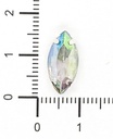Gema engarzada navette plata tornasol 7x15 mm x 10un.