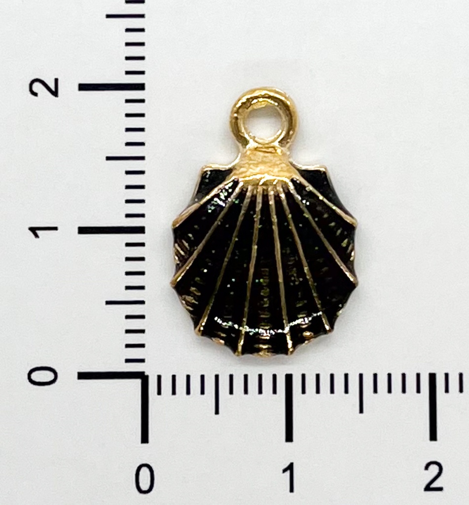 Dije metal dorado ostra esmaltada color x 1 un.
