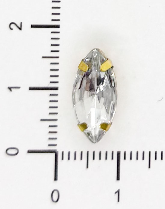 Gema engarzada navette turquesa brilloso 7x15mm x 25un.