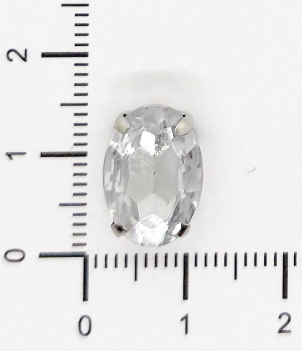 Gema engarzada oval fucsia brillante 10x14 mm x 25un.