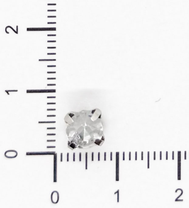 Gema engarzada plata redonda 6 mm x 100un.