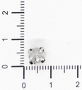 Gema engarzada plata redonda 6 mm x 100un.