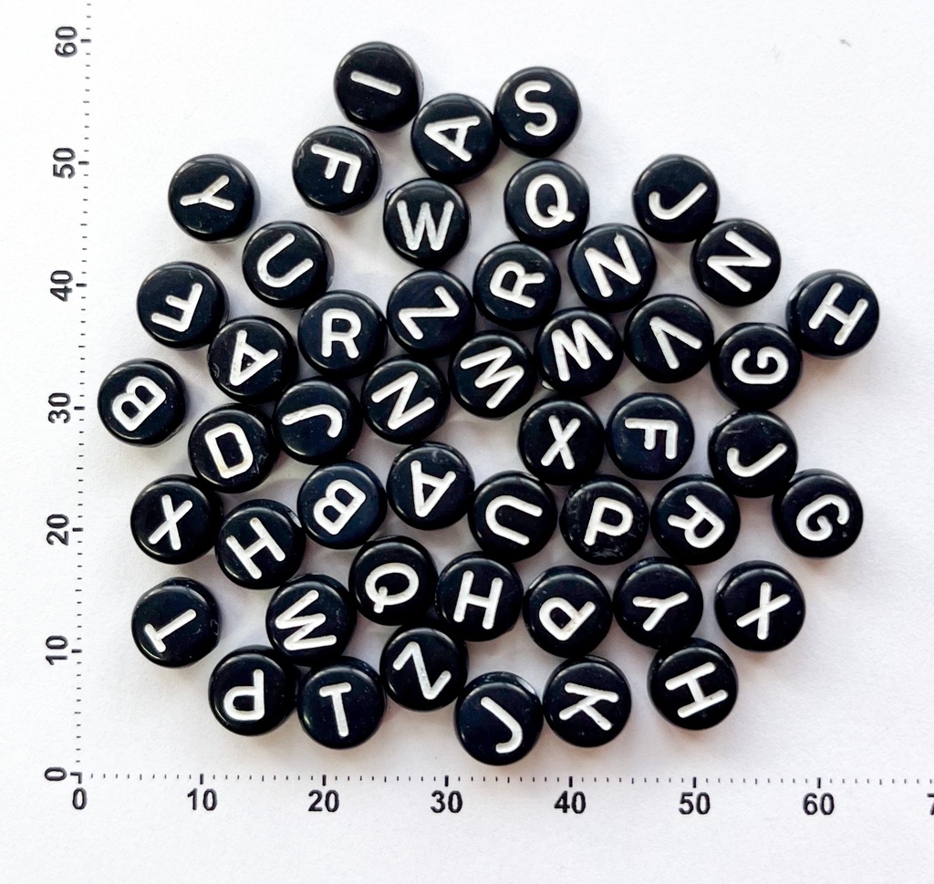 Plástico letras planas 7mm multicolor