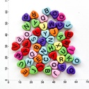 Plástico letras planas 7mm multicolor