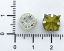 Tachas metálicas c/strass 10mm x 50 un.
