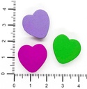 Corazones de madera colores surtidos 18mm x 10 un.