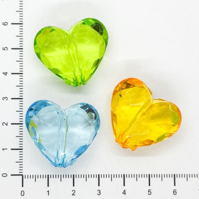 Cairel acrílico corazón pasante multi x 3un.