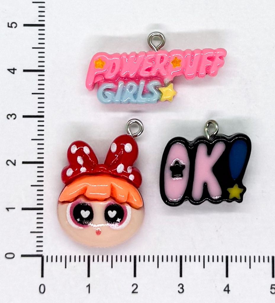 Dije infantil c/pitón PowerPuff Girls #408 x 1 un.