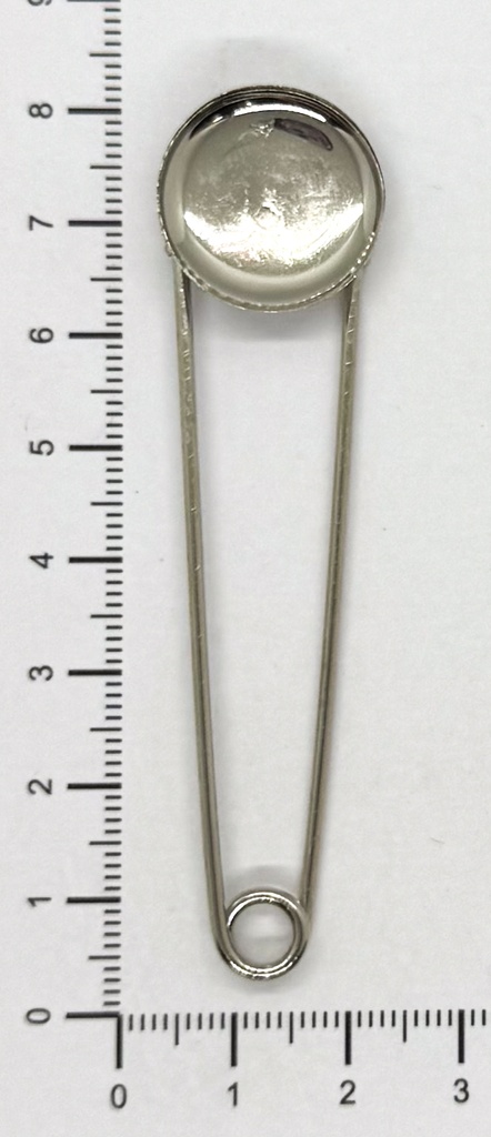 Alfiler de gancho 7cm níquel base gema x 1 un.