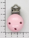 Portachupete botón madera rosa x 1un.