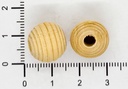 Bolita madera sin pintar rayada 14mm x 5 un.