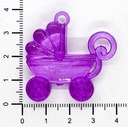 Dije acrílico cochecito bebé violeta x 2 un.