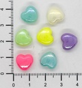 Plástico infantil pastel corazón brillo 10mm x 10 gr