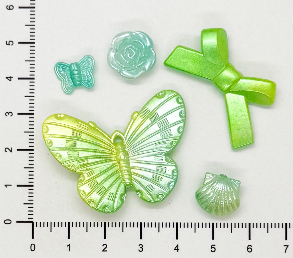 Plástico perlado surtido celeste/verde x 10gr.