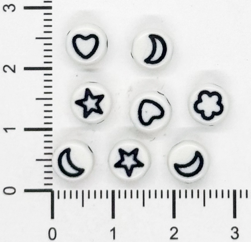 Plástico figuritas surtidas plano 7mm b/n x 10gr.