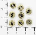 Plástico números plano 7mm dorado x 10 grs.
