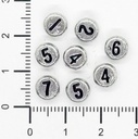Plástico números plano 7mm plateado x 10 grs.