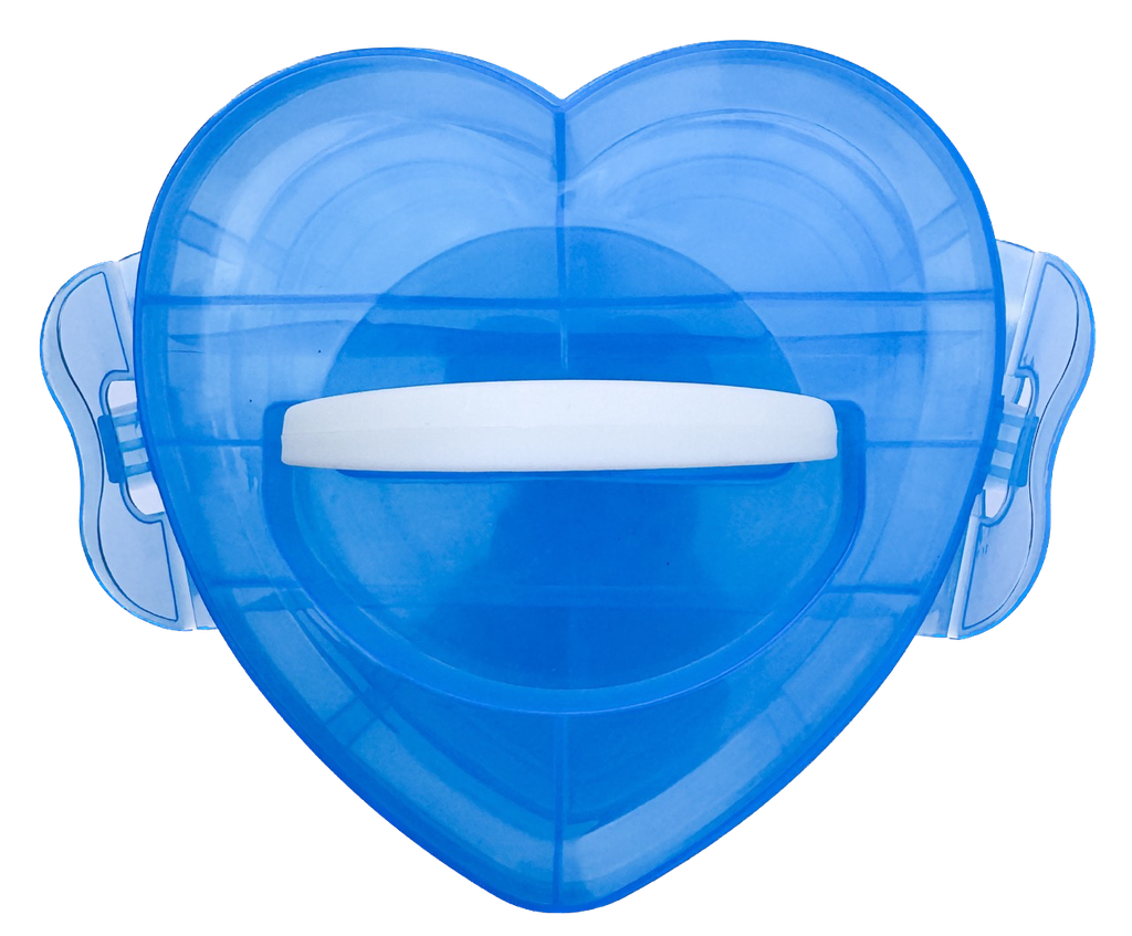 Cajita organizadora triple corazón celeste