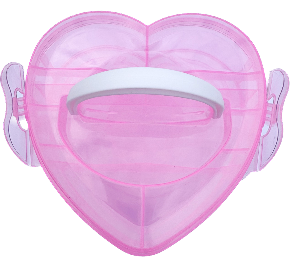 Cajita organizadora triple corazón rosa