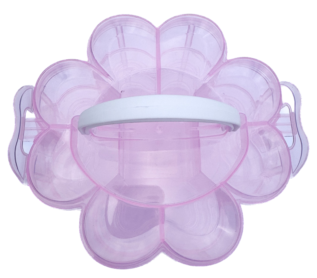 Cajita organizadora triple flor rosa