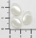 Perla de río plástica pastilla oval 10x8mm x 10gr.