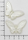Perla de río plástica mariposa pasante grande 55mm x 10gr.