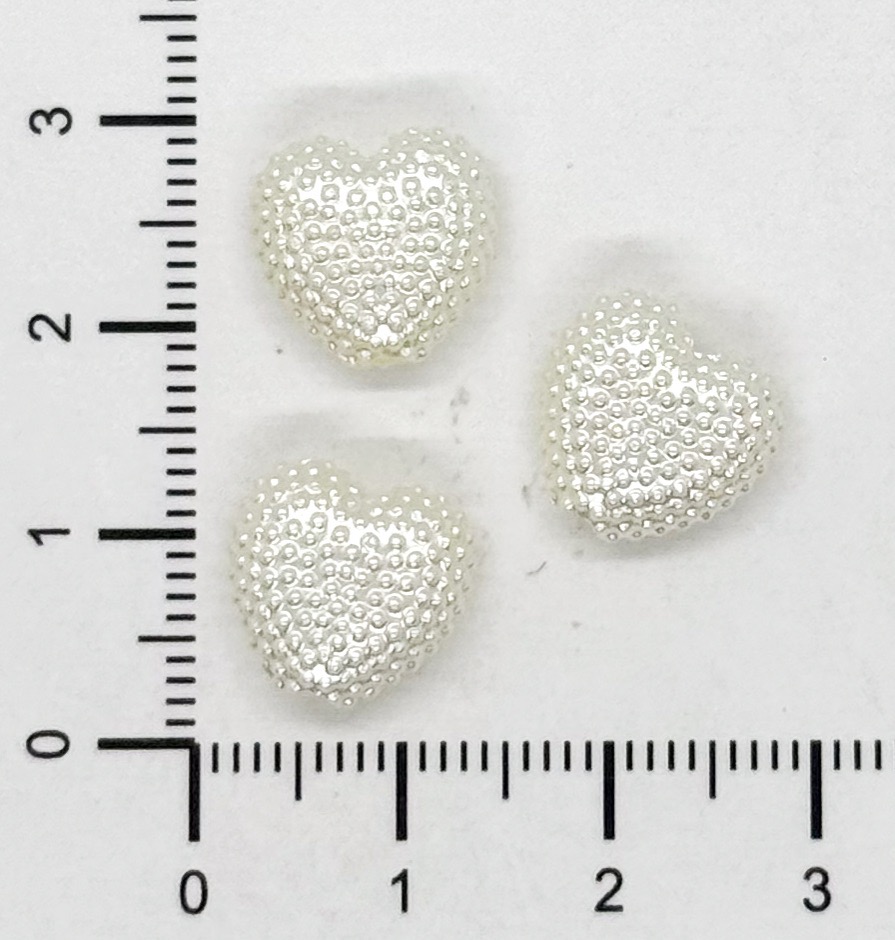 Perla de río plástica corazón multip 10mm x 10gr.