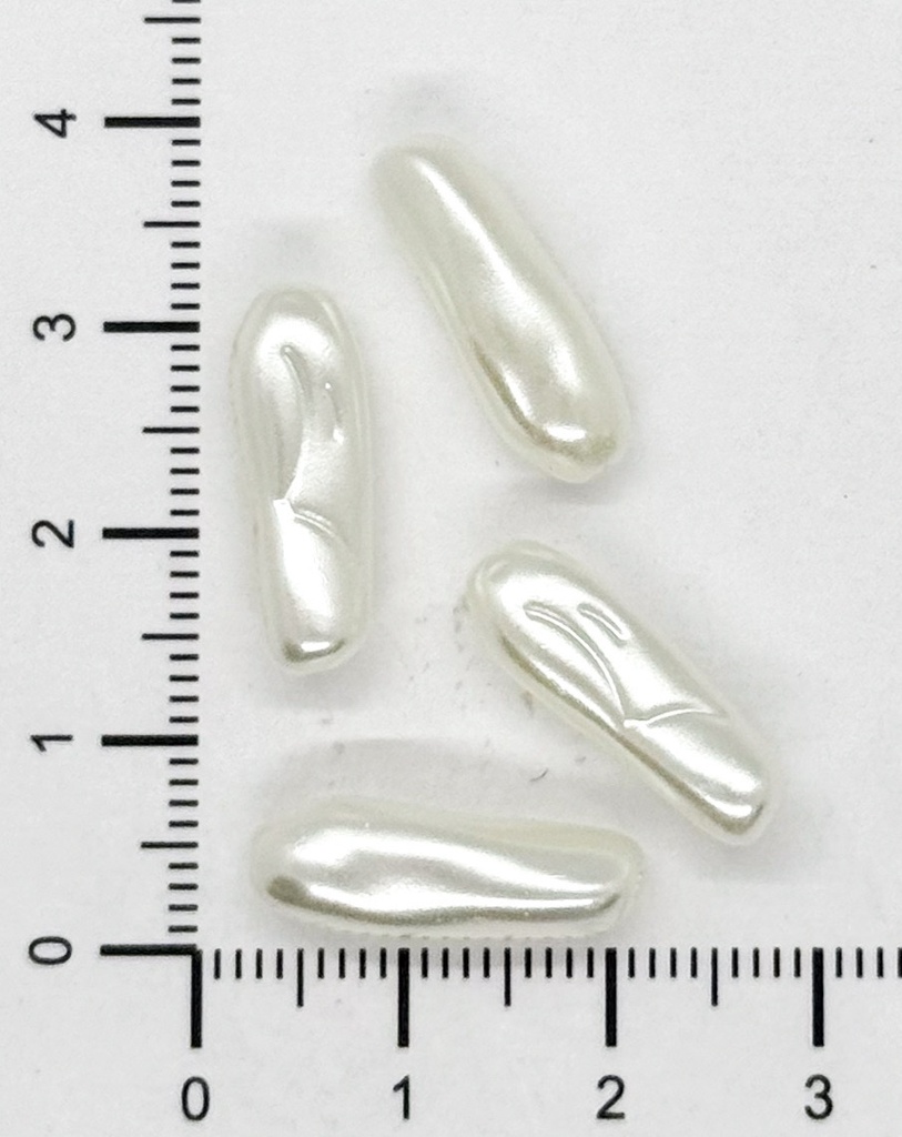 Perla de río plástica tubo irregular 18x6mm x 10gr.